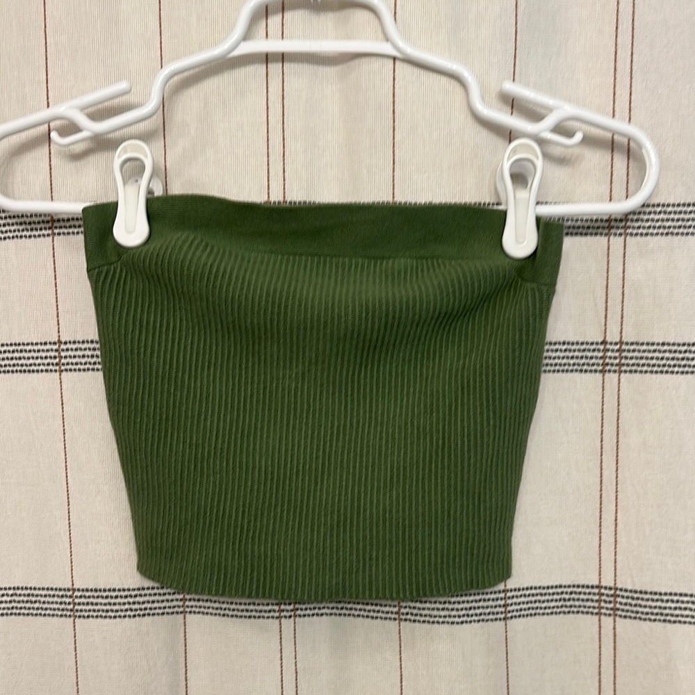 Abercrombie Green Ribbed Tube Top